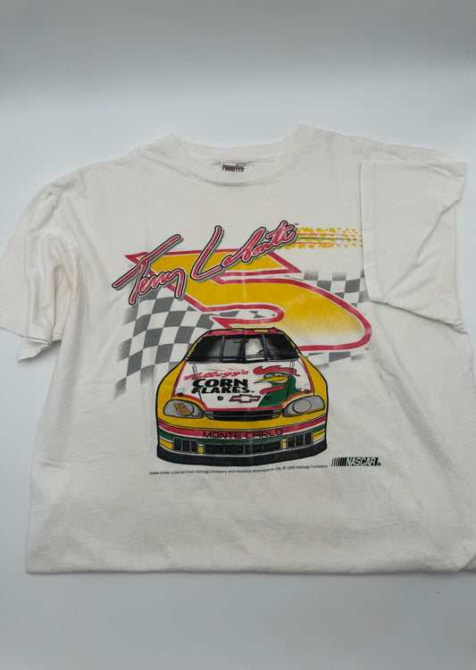 CORNFLAKES 1998  WHITE NASCAR TEE - SIZE XL